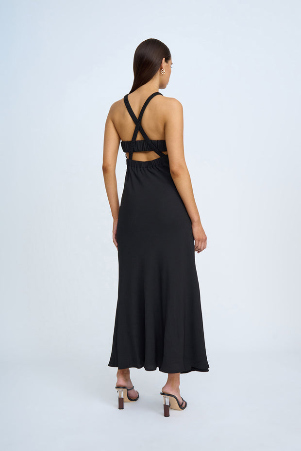 Piper Bias Midi Dress | Final Sale - Black