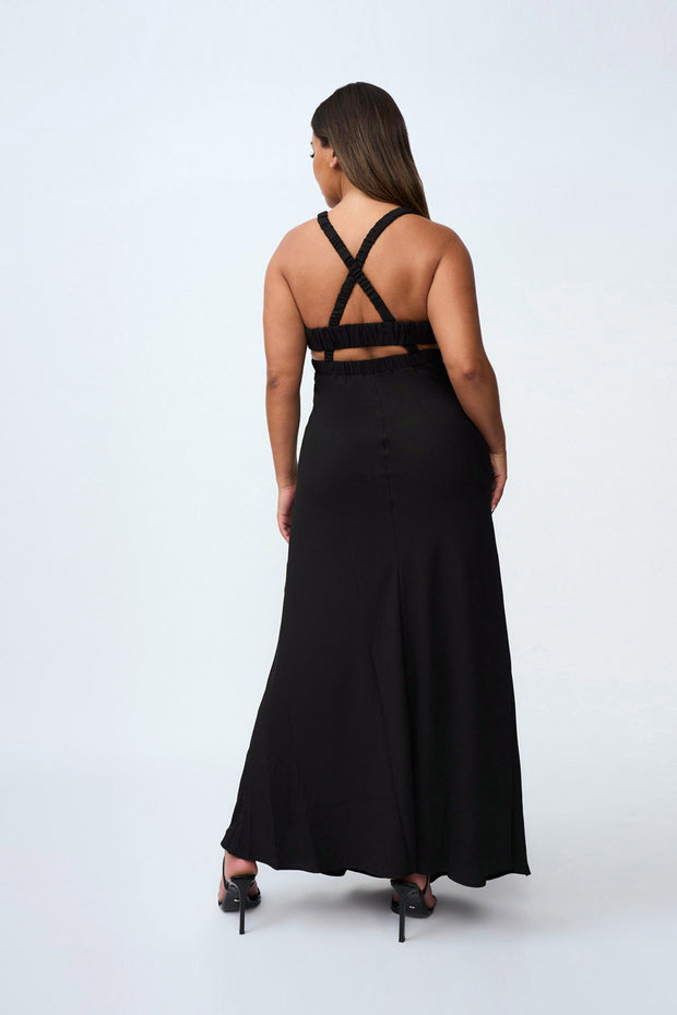 Piper Bias Midi Dress | Final Sale - Black