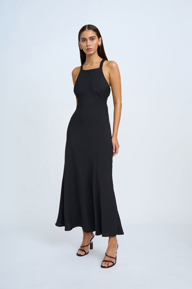 Piper Bias Midi Dress | Final Sale - Black