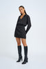 Portia Wrap Mini Dress - Black