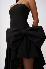 Paloma Bow Strapless Gown | Final Sale - Black