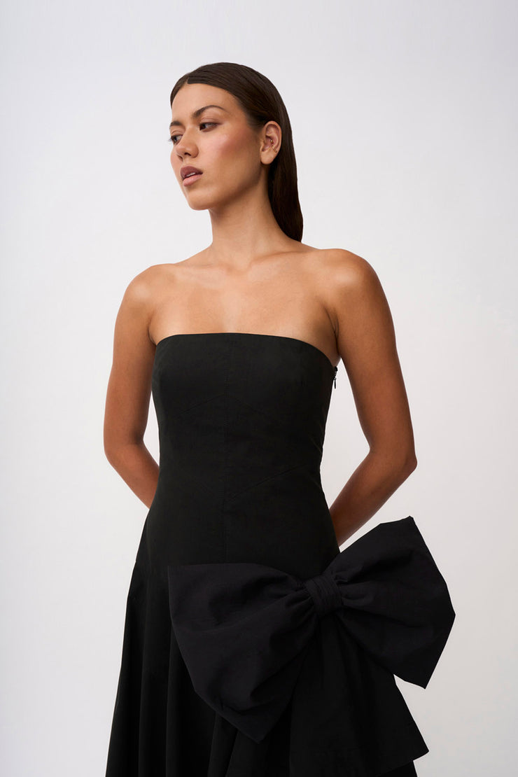 Paloma Bow Strapless Gown | Final Sale - Black