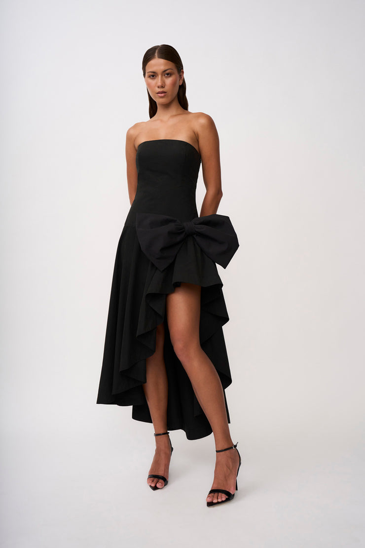 Paloma Bow Strapless Gown | Final Sale - Black