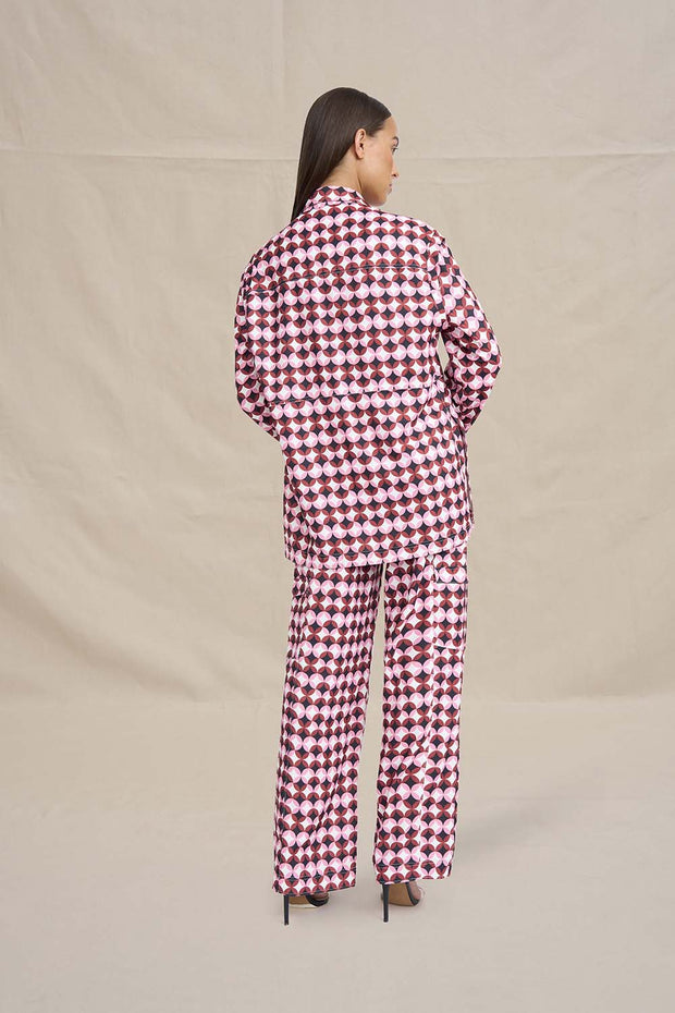 Quincy Set Shirt - Multi Red Wine Pink