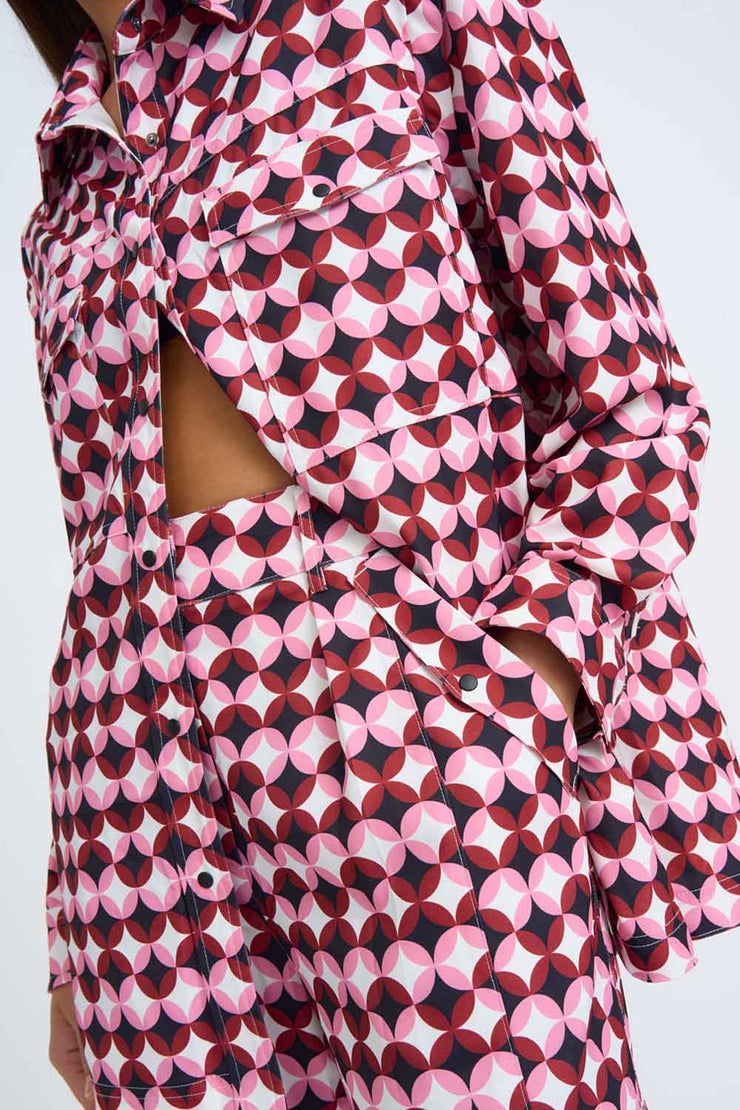 Quincy Set Shirt | Final Sale - Red Wine Pink Multi