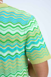 Rayne Ripple Knit Shirt - Green Multi