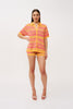 Rayne Ripple Knit Shirt - Pink Mango Yellow