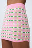 Remy Checker Knit Mini Skirt - Pink Green Yellow