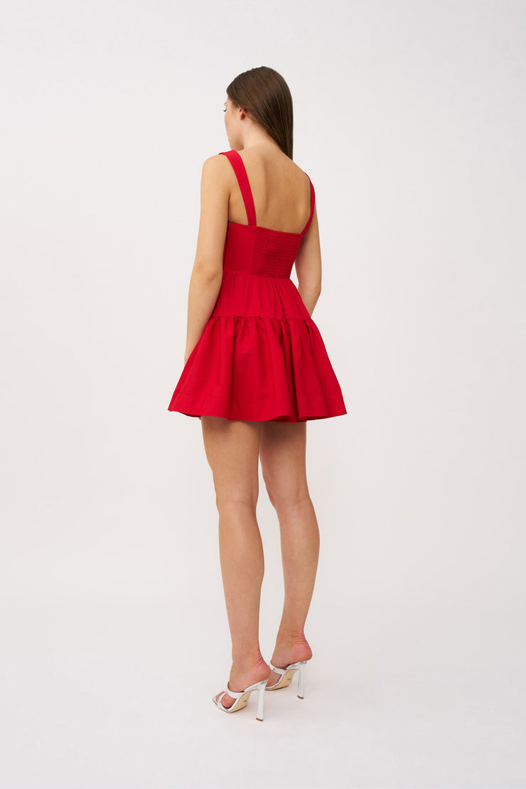 Rita Bustier Mini Dress - Red