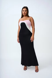 Rosa Curve Knit Dress | Final Sale- Ivory Pink Black