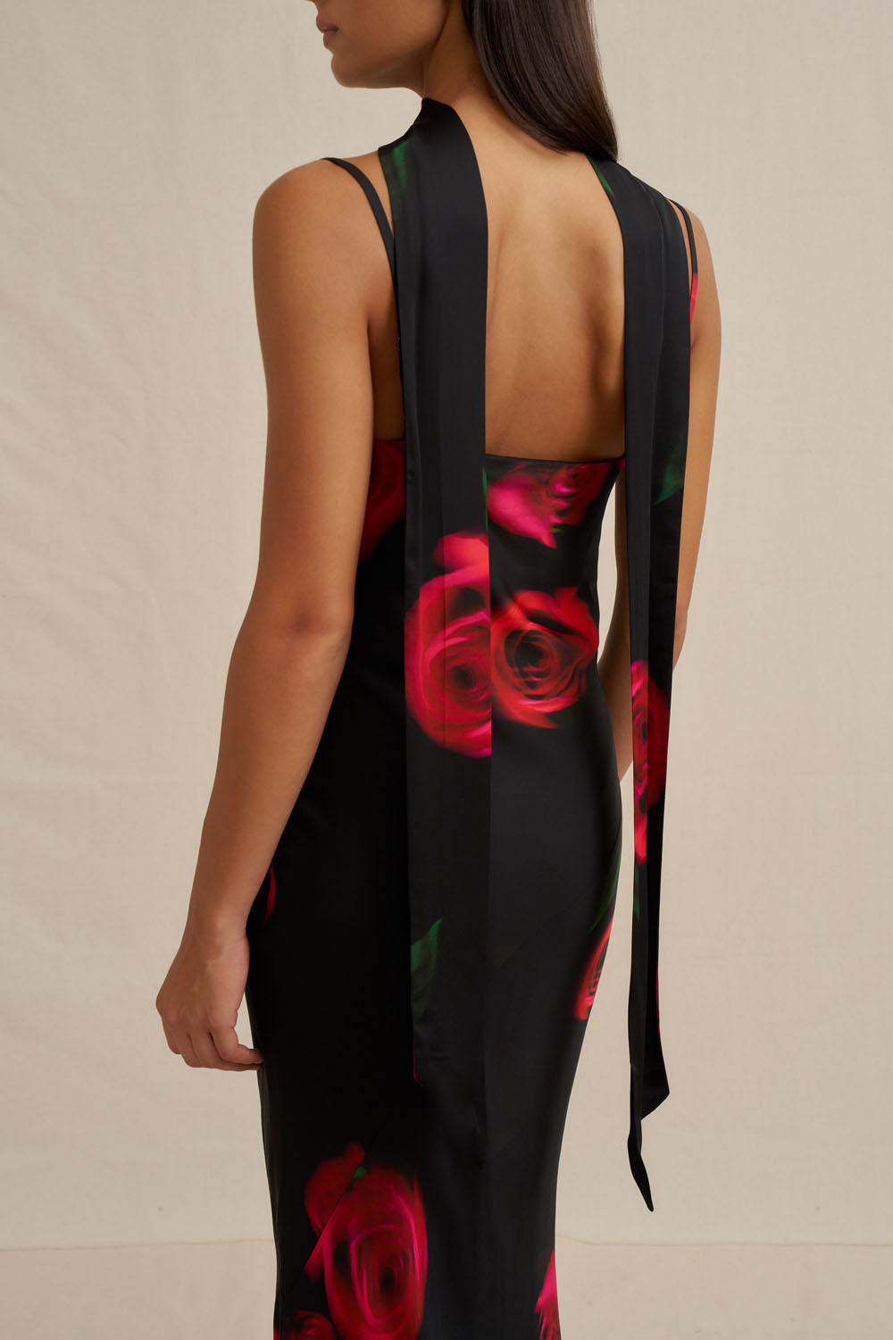 strapless open back dress Caroline Embellished Rose Midi Dress main image 0
