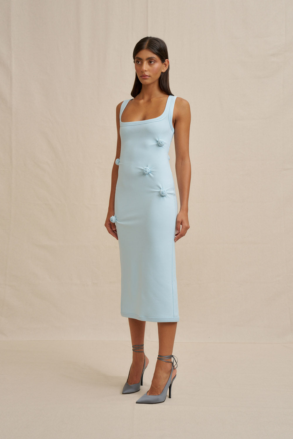 by johnny knotted carnation midi dress by johnny knotted carnation midi dress