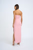 Sahana Shell Shape Strapless Midi Dress - Dusty Pink