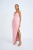 Sahana Shell Shape Strapless Midi Dress - Dusty Pink