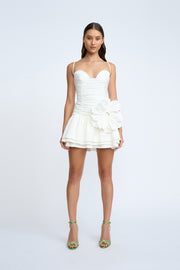 Samantha Ruffle Mini Dress - Ivory