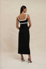 Saraya Scoop Split Dress - Ivory Black