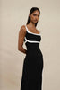 Saraya Scoop Split Dress - Ivory Black