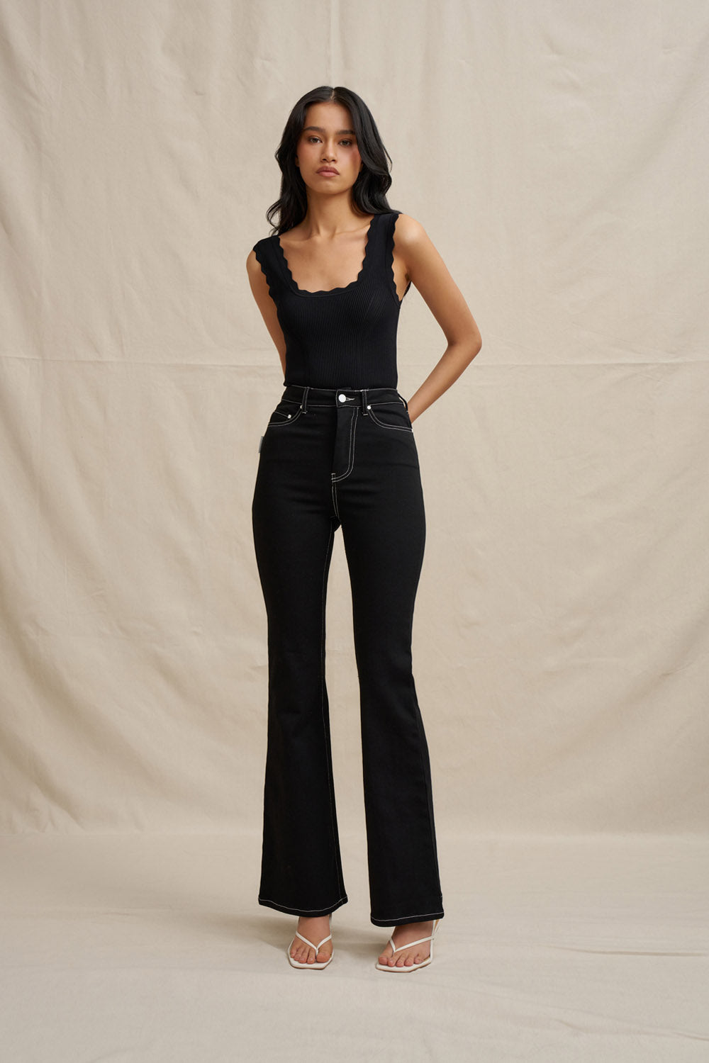 shéller scallop design knit tops shéller scallop design knit tops sheller シェリエ scallop