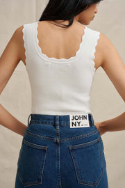 Scallop Knit Top - Ivory