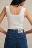 Scallop Knit Top - Ivory