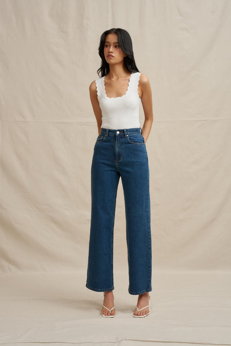 Scallop Knit Top - Ivory