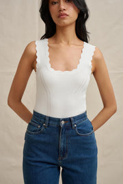 Scallop Knit Top - Ivory