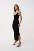 Scallop Trim Knit Dress - Black Ivory