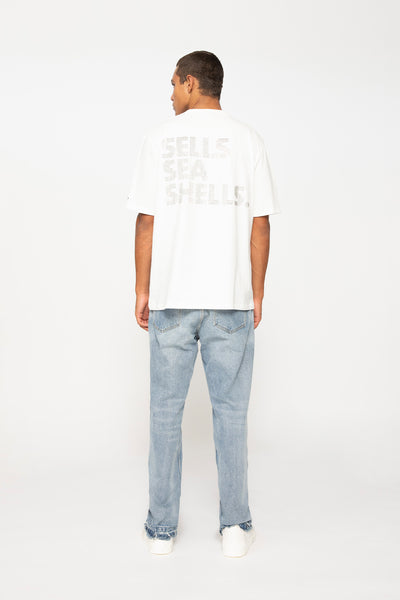 Sea Shells Diamante Tee - Ivory