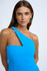 Sharp One Shoulder Mini Dress - Electric Blue