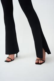 Sliced Flare Knit Pant Regular Leg - Black