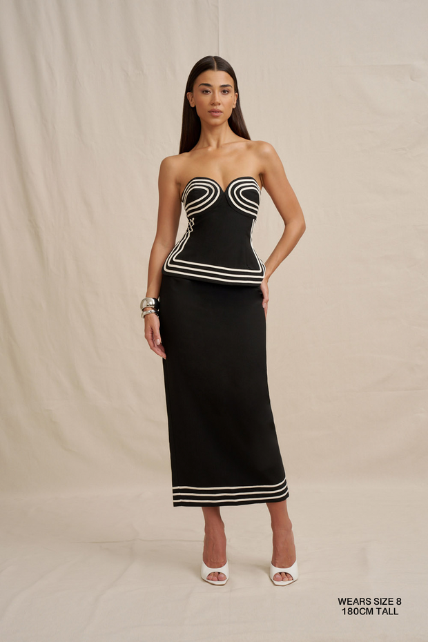 Sloane Stripe Ankle Skirt