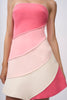 Spectrum Strapless Mini Dress - Pink Ivory Multi