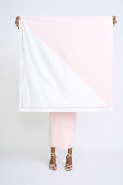 Spliced Pipe Step Scarf - Ivory Soft Pink
