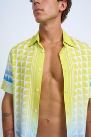 Straw Check Shirt - Green Blue