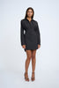 Structured Mini Shirt Dress | Final Sale - Black