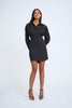 Structured Mini Shirt Dress | Final Sale - Black