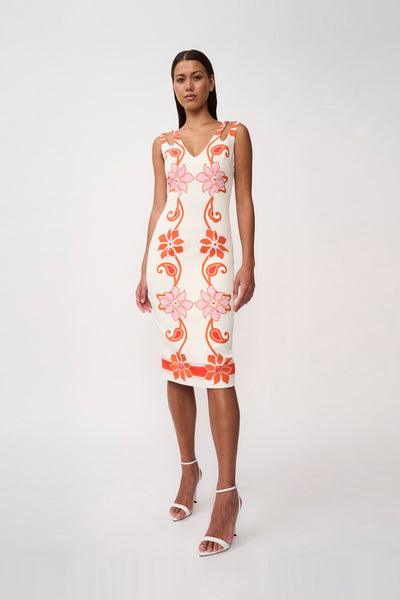 Sierra Paradiso Shift Midi Dress | Final Sale - Pink Red Orange