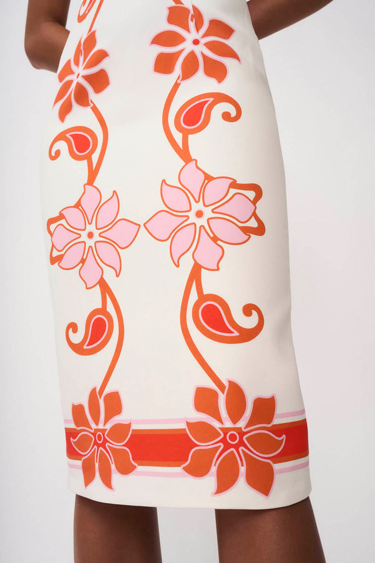 Sierra Paradiso Shift Midi Dress- Pink Red Orange