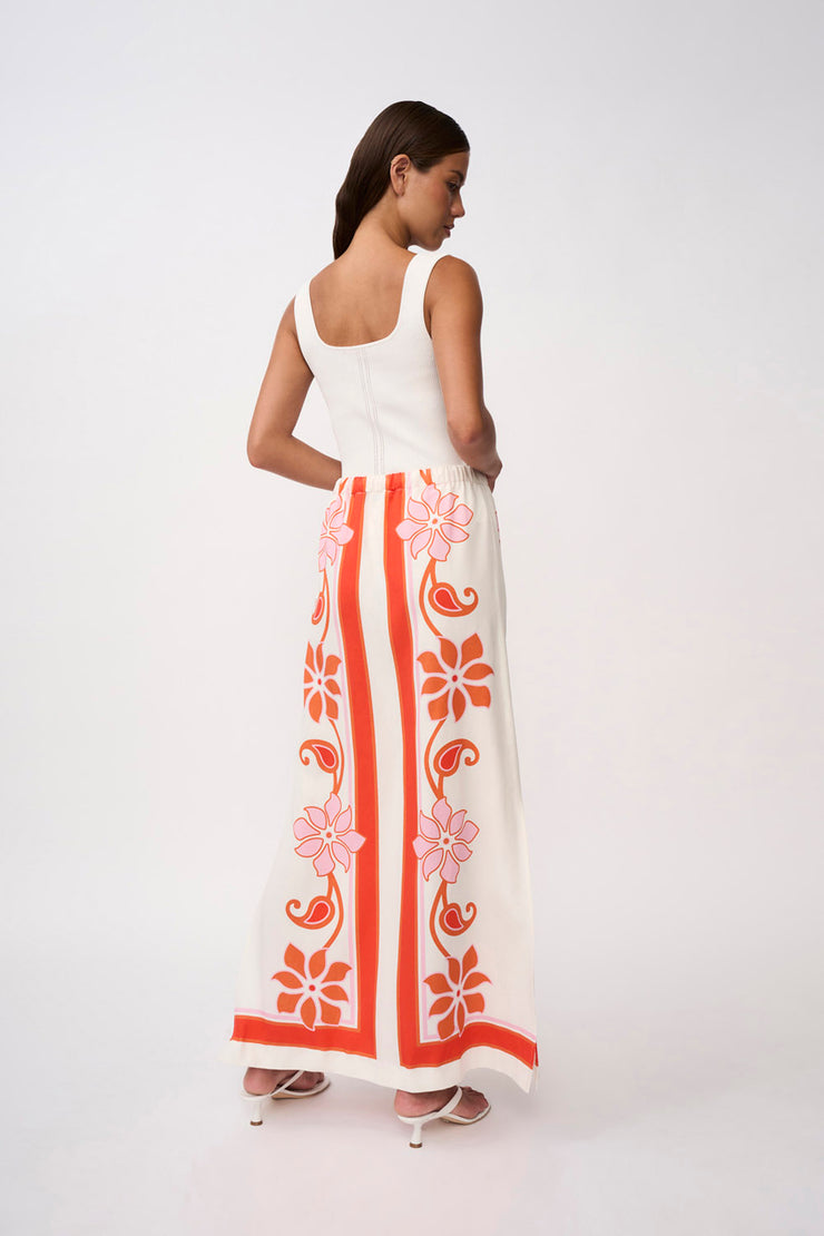 Sierra Paradiso Long Sun Skirt | Final Sale - Pink Red Orange