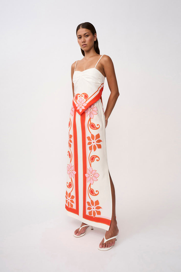 Sierra Paradiso Long Sun Skirt | Final Sale - Pink Red Orange