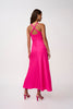 Soleil Pipe Bias Midi Dress - Fuchsia Pink