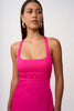 Soleil Pipe Bias Midi Dress - Fuchsia Pink