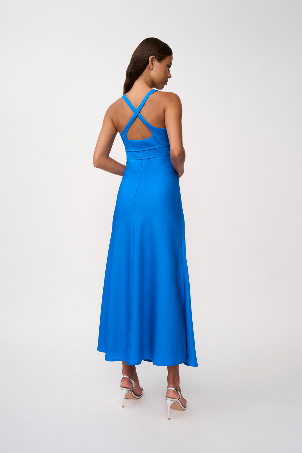 Soleil Pipe Bias Midi Dress Azure Blue BY JOHNNY