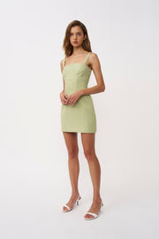 Telisa Tweed Mini Dress - Green Tweed