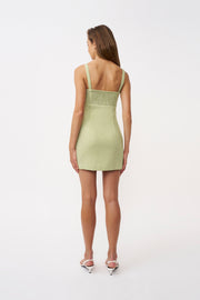 Telisa Tweed Mini Dress - Green Tweed