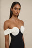 The Cleo Midi Dress - Ivory Black