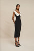 The Cleo Midi Dress - Ivory Black