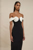 The Cleo Midi Dress - Ivory Black