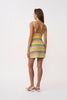 Tropical Stripe V Front Mini Dress - Multi Colour