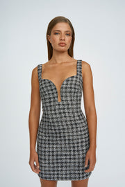 Two Strap Scoop Mini Dress Final Sale - Black Ivory